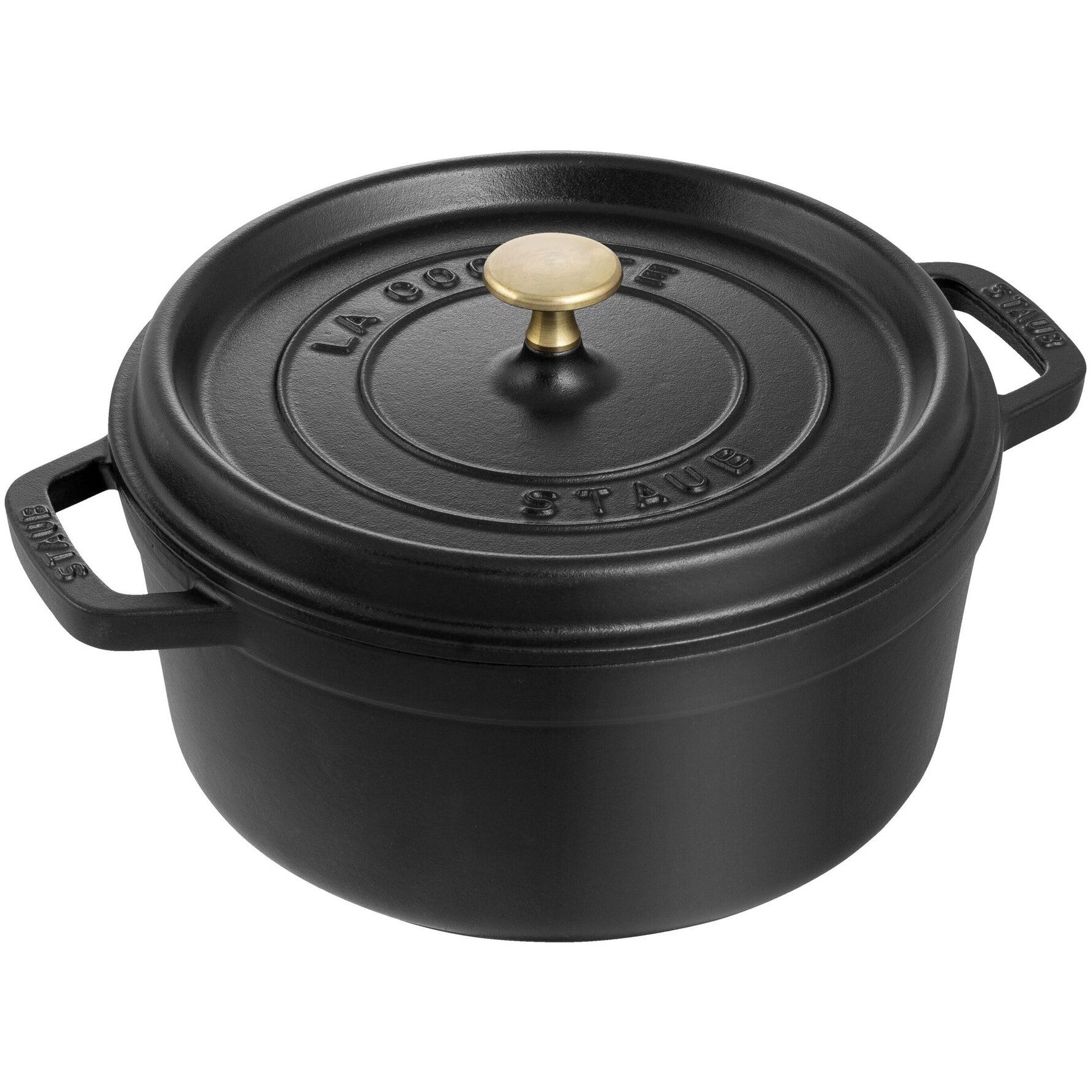 Staub La Cocotte 26cm rund. schwarz. Gusseisen