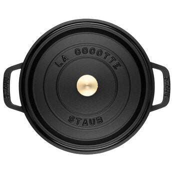 Staub La Cocotte 26cm rund. schwarz. Gusseisen
