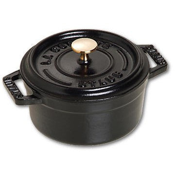 Staub Mini Cocotte 10cm rund schwarz. Gusseisen