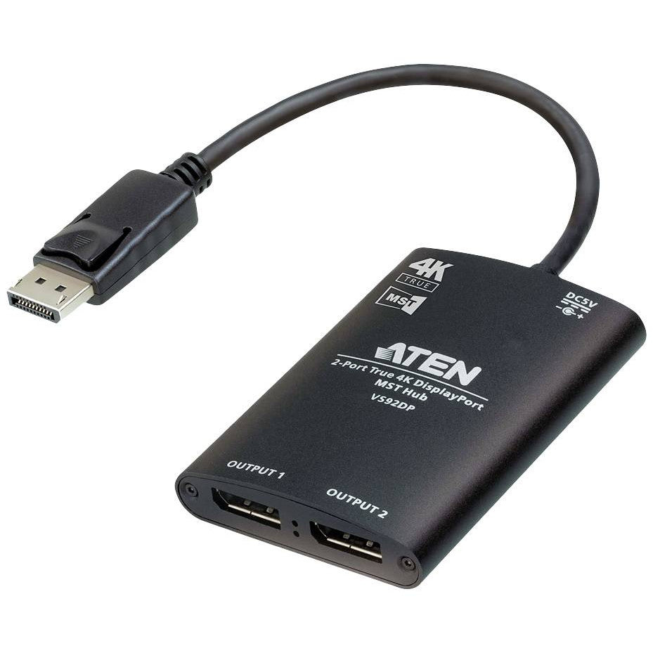 ATEN VS92DP 2-Port True 4K DisplayPort Splitter mit MST Hub